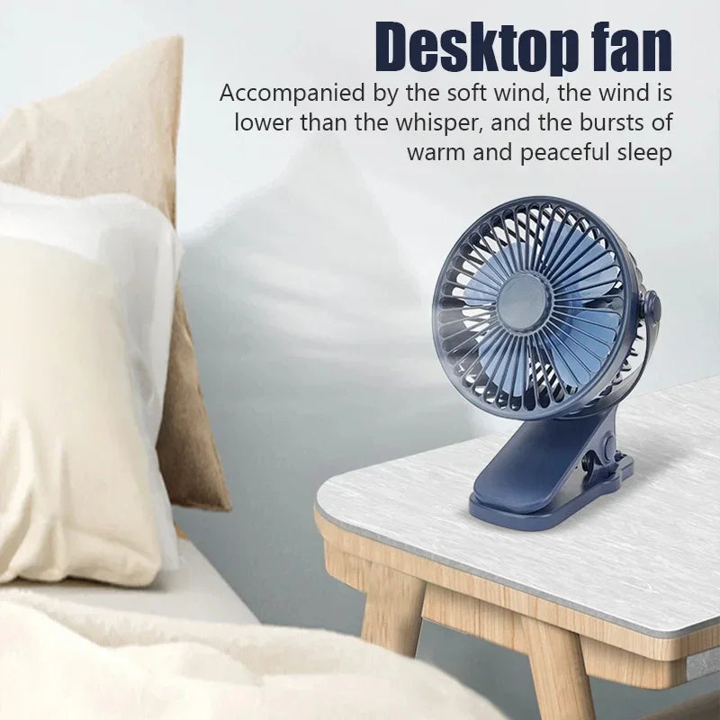 Creative Mini Clip Fan Mute Portable Desktop Home Dorm Stroller For USB High Wind Three Speed Blower Student Desktop