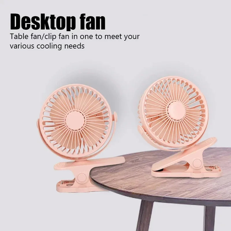 Creative Mini Clip Fan Mute Portable Desktop Home Dorm Stroller For USB High Wind Three Speed Blower Student Desktop