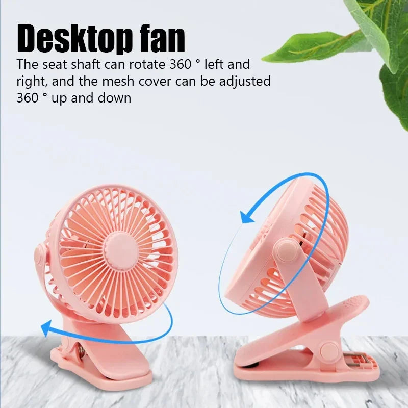 Creative Mini Clip Fan Mute Portable Desktop Home Dorm Stroller For USB High Wind Three Speed Blower Student Desktop